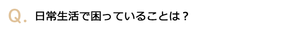日常生活で困っていることは？